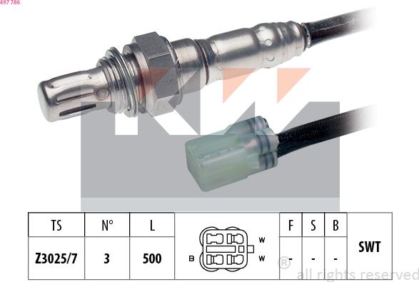 KW 497 786 - Ламбда-сонда vvparts.bg