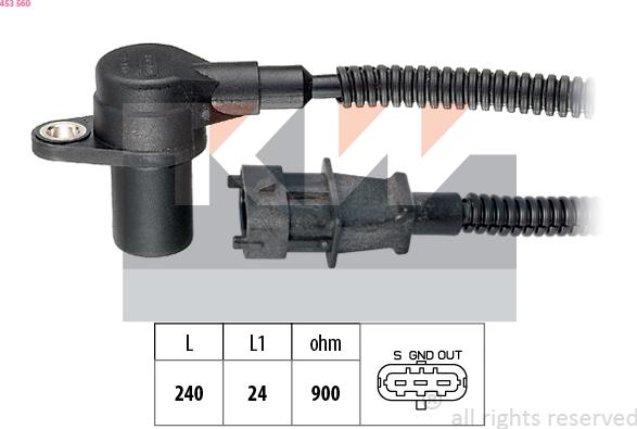 KW 453 560 - Импулсен датчик, колянов вал vvparts.bg