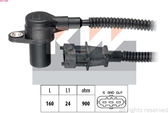 KW 453 588 - Импулсен датчик, колянов вал vvparts.bg