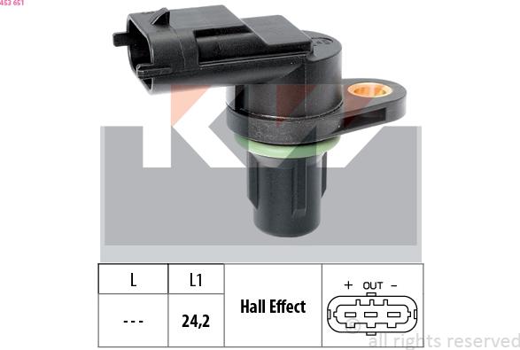 KW 453 651 - Датчик, положение на разпределителния вал vvparts.bg