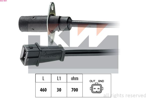 KW 453 001 - Импулсен датчик, колянов вал vvparts.bg