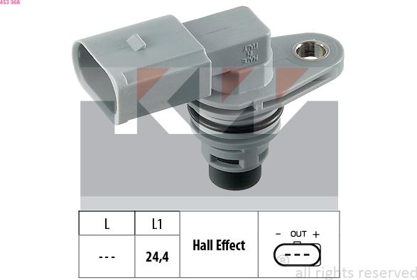 KW 453 368 - Датчик, положение на разпределителния вал vvparts.bg