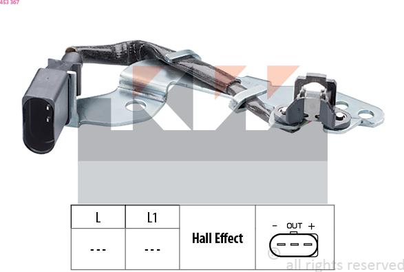 KW 453 367 - Датчик, положение на разпределителния вал vvparts.bg