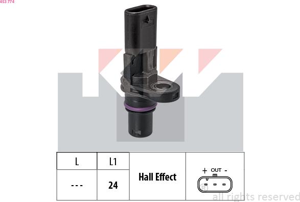 KW 453 774 - Датчик, положение на разпределителния вал vvparts.bg