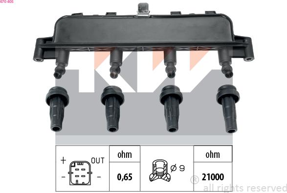 KW 470 405 - Запалителна бобина vvparts.bg