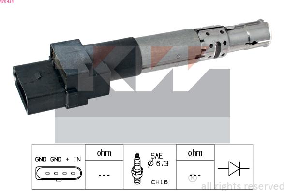 KW 470 434 - Запалителна бобина vvparts.bg