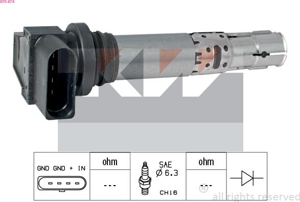 KW 470 474 - Запалителна бобина vvparts.bg