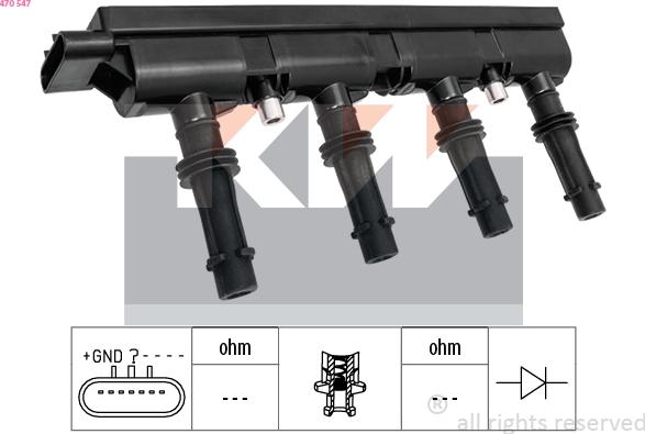 KW 470 547 - Запалителна бобина vvparts.bg