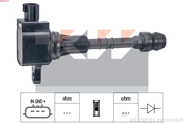 KW 470 557 - Запалителна бобина vvparts.bg