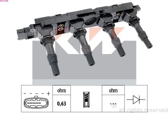 KW 470 508 - Запалителна бобина vvparts.bg