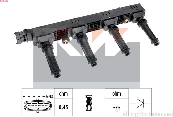 KW 470 507 - Запалителна бобина vvparts.bg