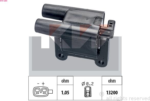 KW 470 580 - Запалителна бобина vvparts.bg