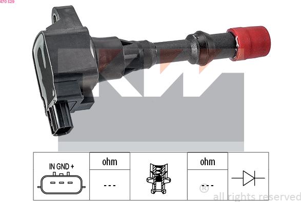 KW 470 529 - Запалителна бобина vvparts.bg