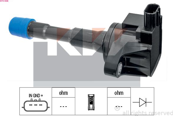 KW 470 608 - Запалителна бобина vvparts.bg