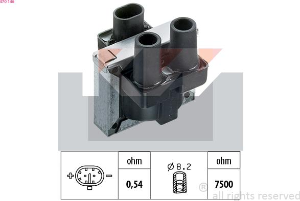 KW 470 146 - Запалителна бобина vvparts.bg