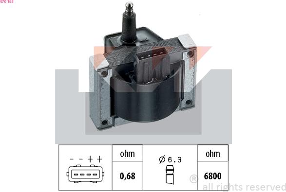 KW 470 155 - Запалителна бобина vvparts.bg