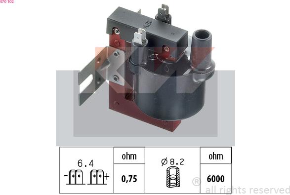 KW 470 102 - Запалителна бобина vvparts.bg