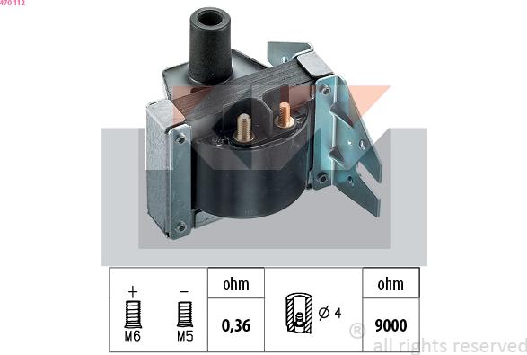 KW 470 112 - Запалителна бобина vvparts.bg