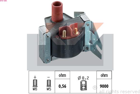 KW 470 180 - Запалителна бобина vvparts.bg