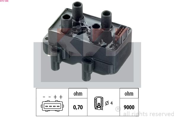 KW 470 188 - Запалителна бобина vvparts.bg