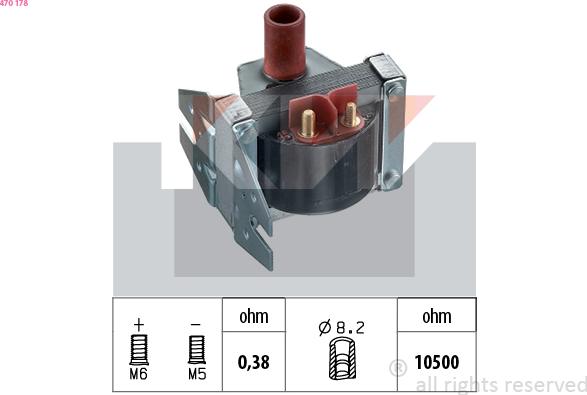 KW 470 178 - Запалителна бобина vvparts.bg