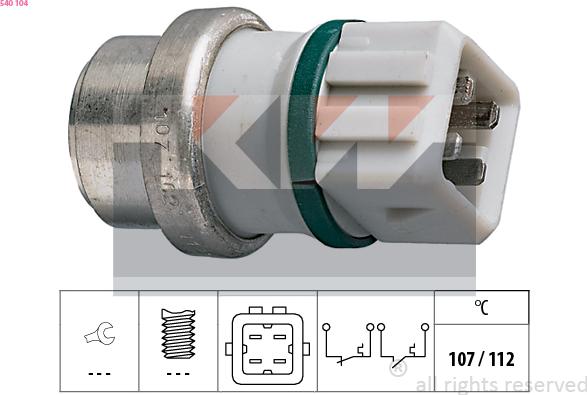 KW 540 104 - Датчик, температура на охладителната течност vvparts.bg