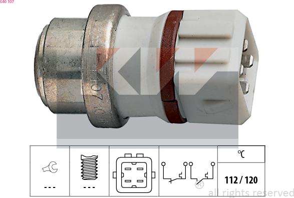 KW 540 107 - Датчик, температура на охладителната течност vvparts.bg