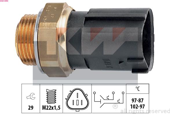 KW 550 690 - Термошалтер, вентилатор на радиатора vvparts.bg