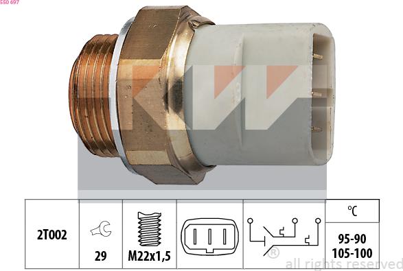 KW 550 697 - Термошалтер, вентилатор на радиатора vvparts.bg