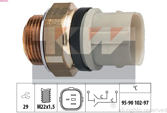 KW 550 652 - Термошалтер, вентилатор на радиатора vvparts.bg