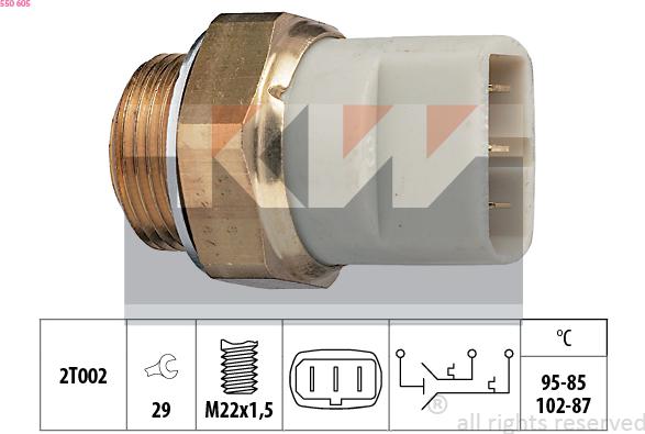 KW 550 605 - Термошалтер, вентилатор на радиатора vvparts.bg