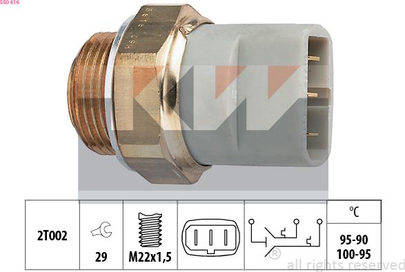 KW 550 616 - Термошалтер, вентилатор на радиатора vvparts.bg