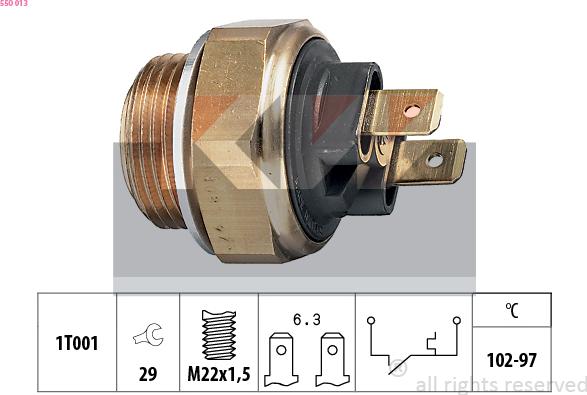 KW 550 013 - Термошалтер, вентилатор на радиатора vvparts.bg