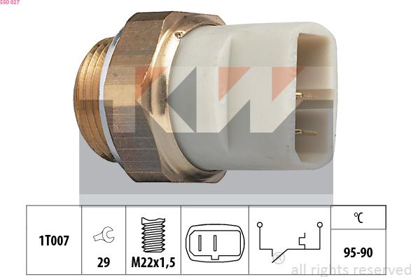 KW 550 027 - Термошалтер, вентилатор на радиатора vvparts.bg