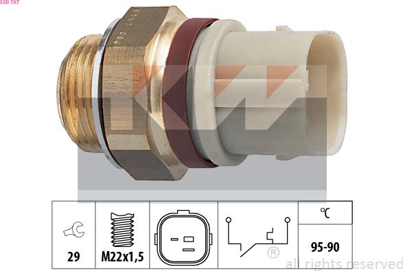 KW 550 197 - Термошалтер, вентилатор на радиатора vvparts.bg