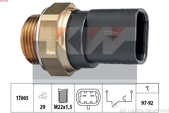 KW 550 103 - Термошалтер, вентилатор на радиатора vvparts.bg