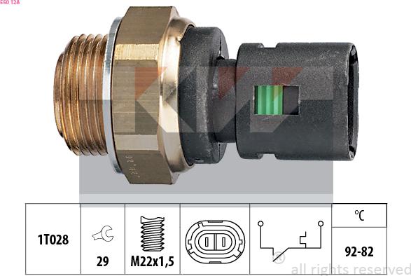 KW 550 128 - Термошалтер, вентилатор на радиатора vvparts.bg