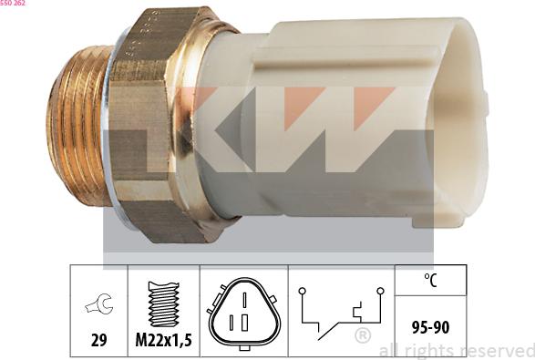 KW 550 262 - Термошалтер, вентилатор на радиатора vvparts.bg