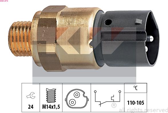 KW 550 273 - Термошалтер, вентилатор на радиатора vvparts.bg