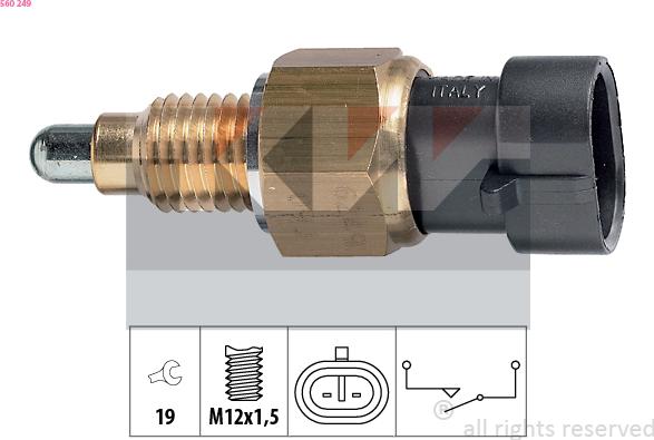 KW 560 249 - Включвател, светлини за движение на заден ход vvparts.bg