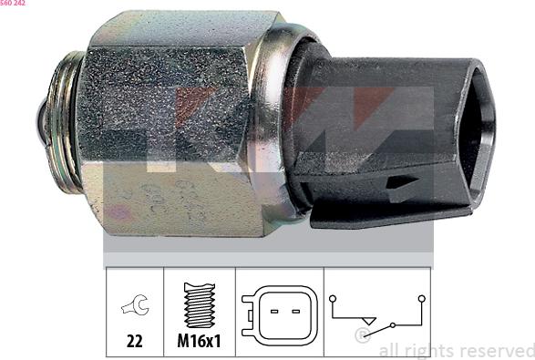 KW 560 242 - Включвател, светлини за движение на заден ход vvparts.bg