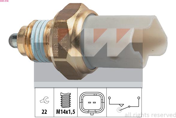 KW 560 218 - Включвател, светлини за движение на заден ход vvparts.bg