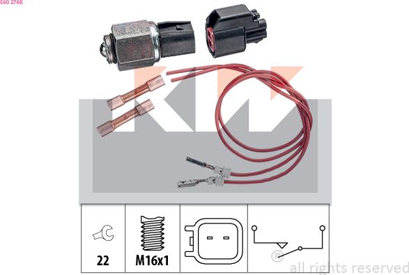 KW 560 276K - Включвател, светлини за движение на заден ход vvparts.bg