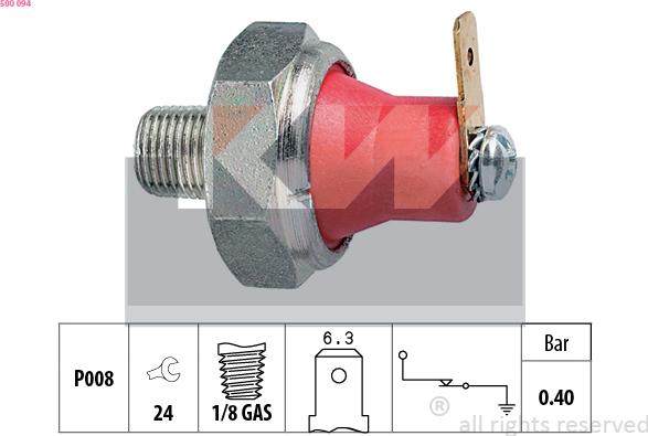 KW 500 094 - Датчик, налягане на маслото vvparts.bg