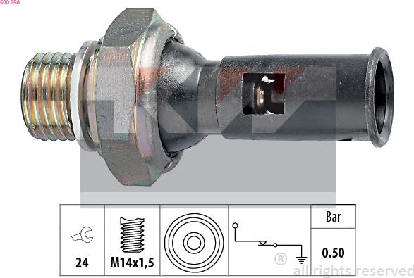 KW 500 056 - Датчик, налягане на маслото vvparts.bg