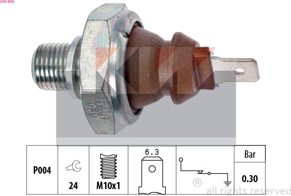 KW 500 008 - Датчик, налягане на маслото vvparts.bg