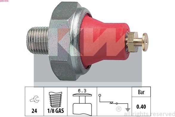 KW 500 016 - Датчик, налягане на маслото vvparts.bg