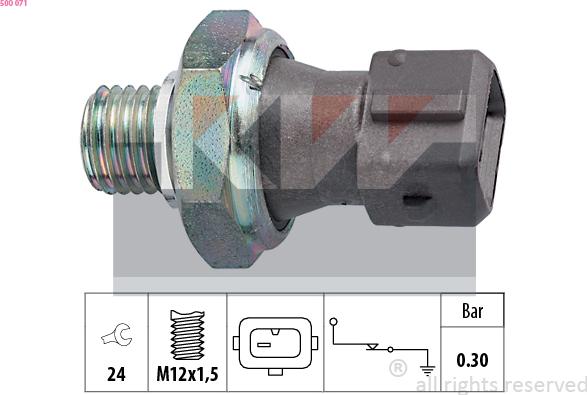 KW 500 071 - Датчик, налягане на маслото vvparts.bg