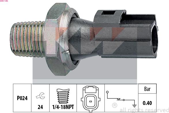 KW 500 145 - Датчик, налягане на маслото vvparts.bg