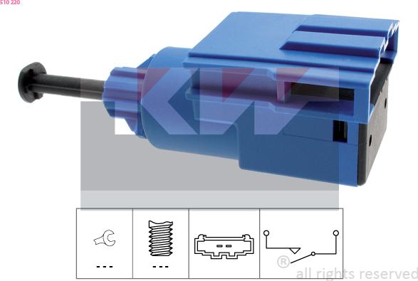 KW 510 220 - Ключ, задействане на съединителя (Geschwindigkeitsregelanlag vvparts.bg